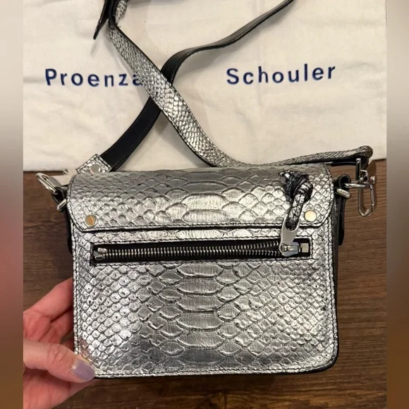 Proenza Schouler PS11 Metallic Silver Crossbody Bag in sz TINY - Picture 3 of 10